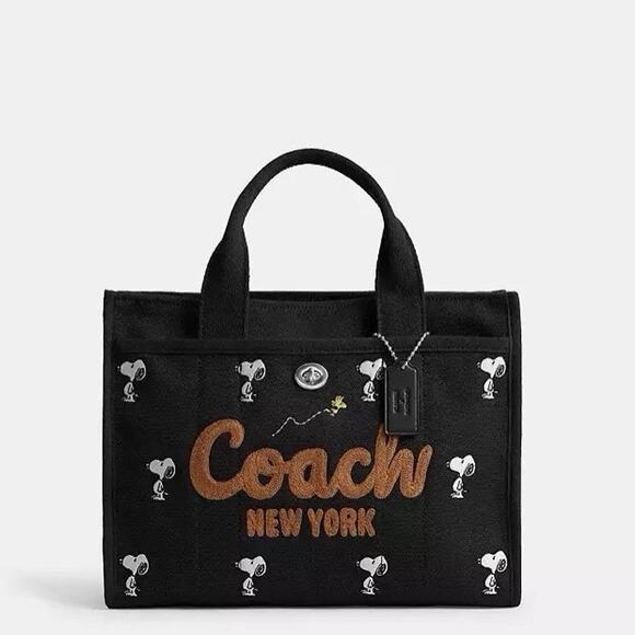 NWT Coach X Peanuts Cargo Tote Bag With Snoopy Print BLACK CBH54 - Picture 6 of 12